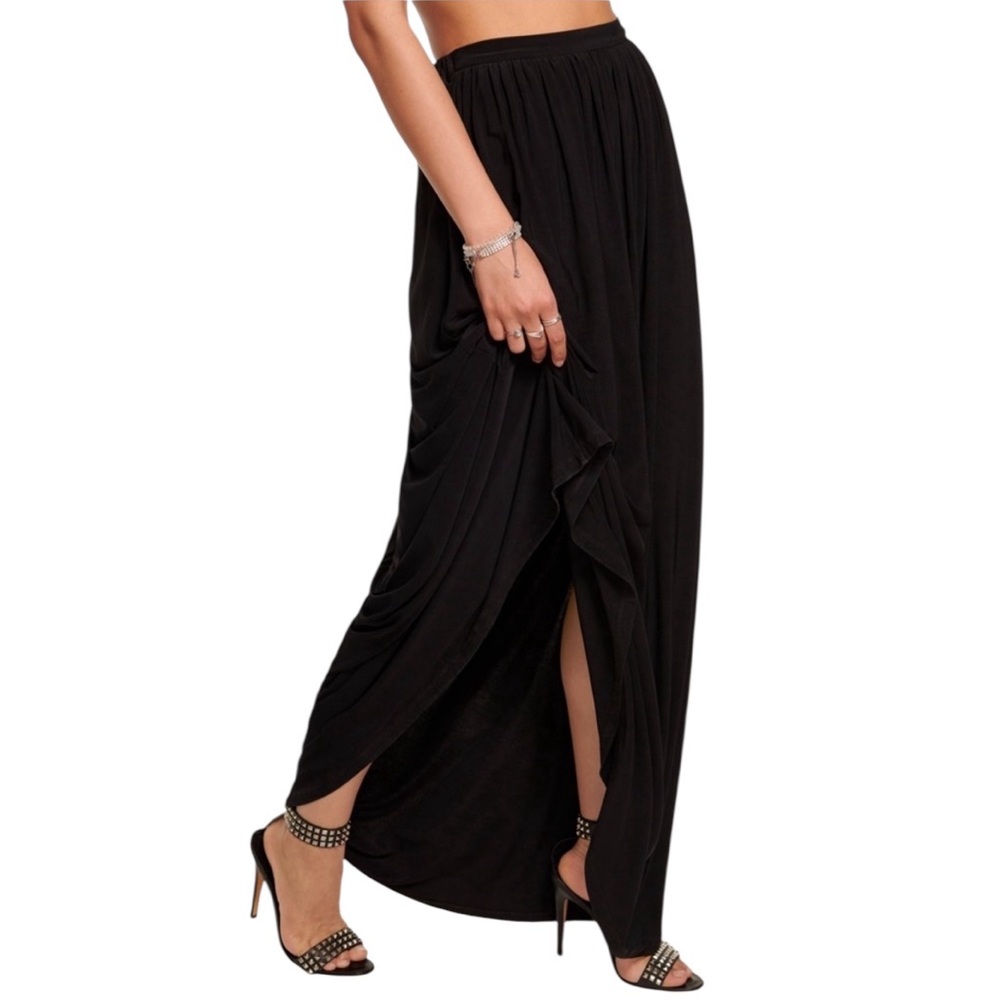 Ramy Brook Black Maxi Camille Old Money Quiet Luxury Formal Skirt M